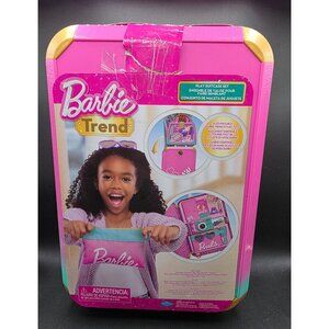 Barbie Trend Play Suitcase Set With 11 Travel-Themed Accessories Pink & Gold Age